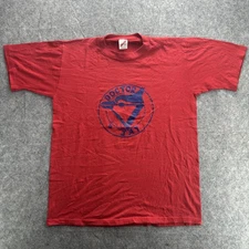 Vintage Doctor Jay Shirt Mens Large Red Blue Bird Graphic Jerzees Made USA 80s