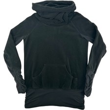 Women's Black Lululemon Don't Hurry Be Happy Cowl Neck Pullover Sweatshirt Sz 8