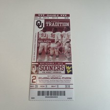 2013 Oklahoma Sooners Football Ticket Stub West Virginia Norman OU