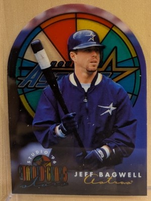 1996 Leaf Studio STAINED GLASS STARS #8 Jeff Bagwell HOF RARE ACETATE DIE CUT