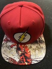 DC Comics Originals THE FLASH Snapback Hat Adjustable Superhero Red And Print