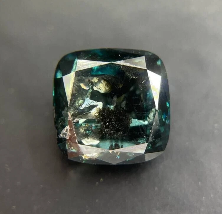 1.54 Ct Blue Salt And Pepper Lab Grown Diamond Cushion Loose Lab Created Diamond - Image 2 of 4