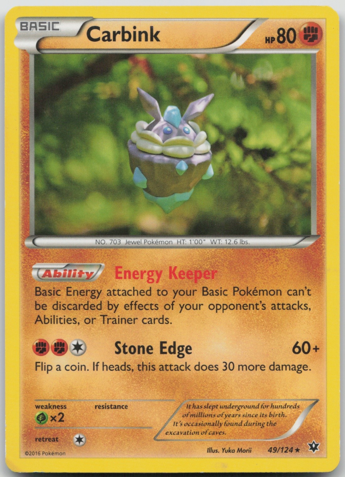 Carbink (49) 49/124 Rare XY - Fates Collide LP Normal