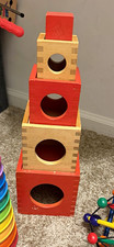 Vintage 1960s Set of Five Creative Playthings WOODEN NESTING BLOCKS / Hand Craft