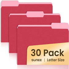 File Folders, 30 Pack Manilla Folders 8.5 x 11, Colored File Folder Home Office