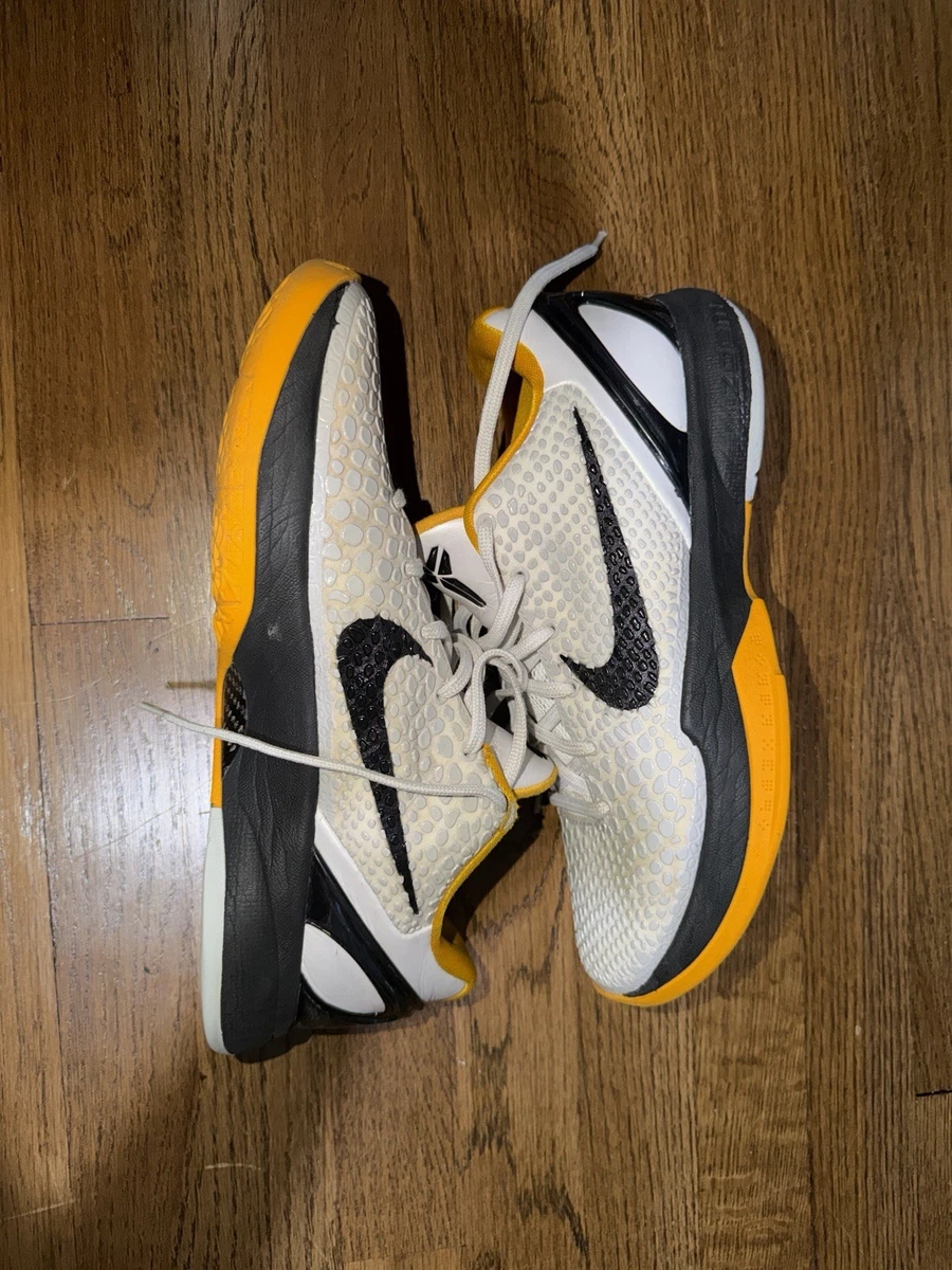 Nike Kobe 6 Protro ホワイト/ブラック/イエロー Preços baixos em Nike Zoom Kobe 6 Protro Black Del Sol | eBay
