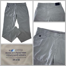 Vineyard Vines On-The-Go 5-Pocket Pant Men  s 34x32 Gray Performance YGI X5-20