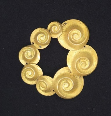 Vtg 1980s Early Robert Lee Morris Tapered Spiral Gold Tone Bracelet
