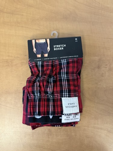 "Boxer elástico American Eagle 4"" entrepierna cintura cómoda ligero talla M. popelina"