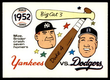 1970 Fleer World Series #49 1952 Yankees vs Dodgers  Snider  Mize  EX