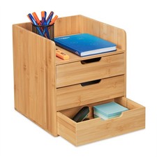 Schreibtisch organizer Schubladenbox 3 Schubladen Bambus Büro Organizer 3 Fächer