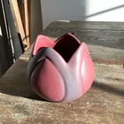 Vintage VAN BRIGGLE Art Pottery Mulberry Tulip Vase Planter 3.5” Arts Crafts