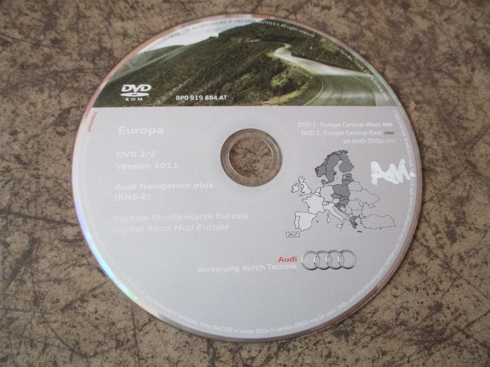 Navi Navigation DVD Karte Europe Deutschland 2011 AUDI A3 8P TT A4 8P0919884AT - Bild 2 von 4