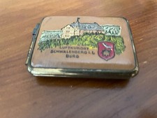 Ancien Étui Porte boite allumettes en cuir