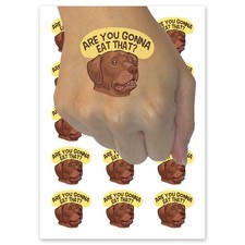 Are You Gonna Eat That Labrador Dog Puppy Eyes Begging Temporary Tattoo Body Art