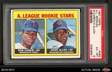 1967 Topps #569 Rod Carew A.L. RCs Twins / Senators RC HOF PSA 6 - EX/MT