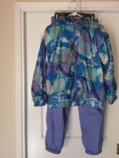 Vintage 80s Lavon Petites Purple/Teal/Pink Tracksuit Polyester Petite Med/LG