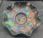 AWESOME VINTAGE CARNIVAL COBALT BLUE VINTAGE 10” MASTER BERRY BOWL “PANEL EXT”