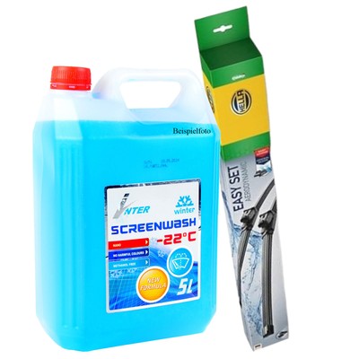 HELLA 9XW358164-281 Wischblatt Satz 600/400mm + Scheibenfrostschutz für VW FORD