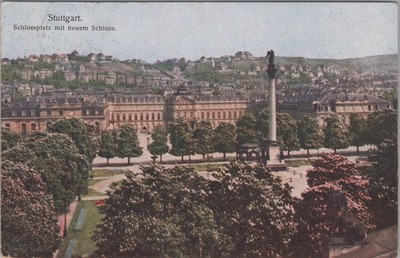 Stuttgart Schlossplatz Mit Neuem Schloss Germany 1920 Neues Postcard