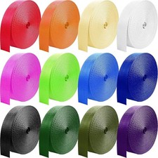 12 Rolls Nylon Webbing 1 inch-3.3 yards, A-12 Colors