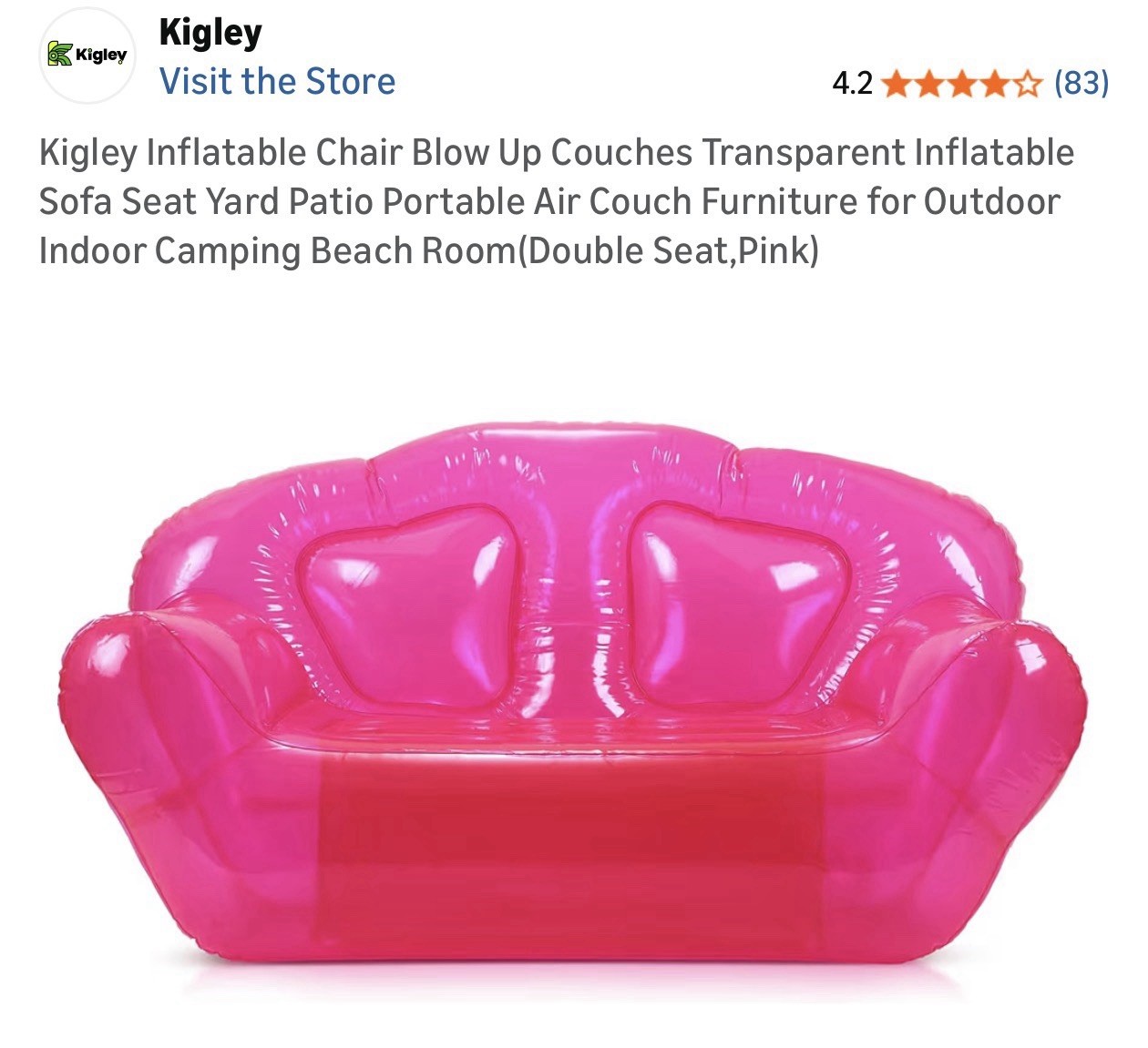 Blow Up Couches Transparent Sofa Seat Pink