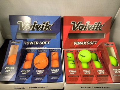 Volvik Power Soft Gloss Orange Vimax Matte Green Golf Balls, 2 Dozen NEW FREE SH