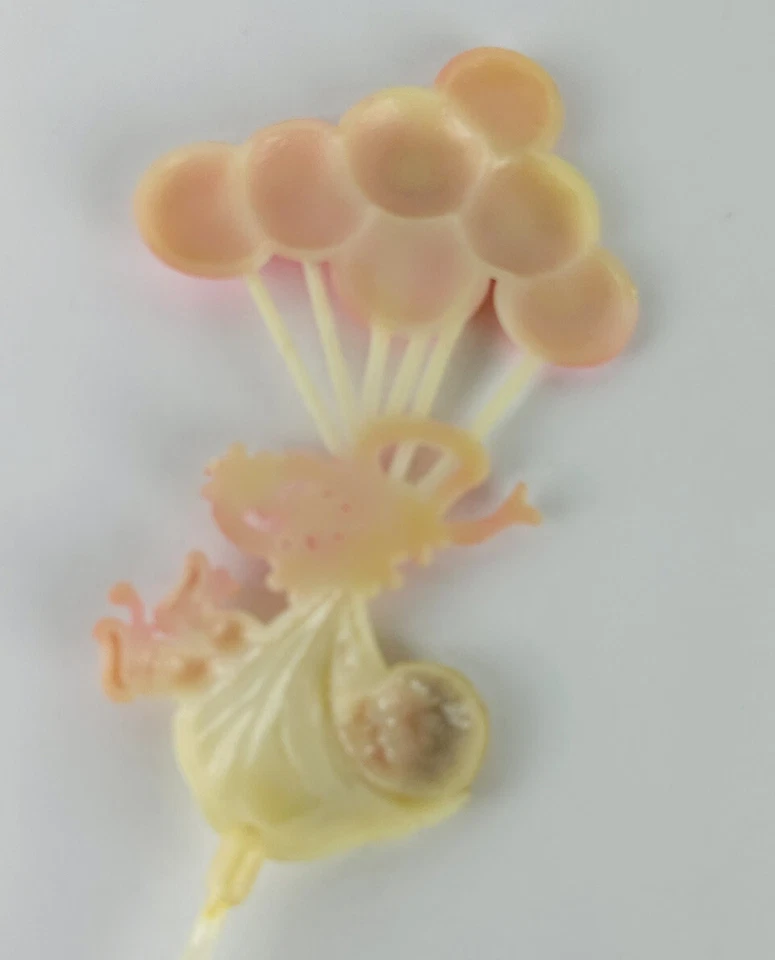 Globos rosas de plástico vintage floral Pick recién nacido bebé niña MCM  ducha nacimiento Foto 3 de 4