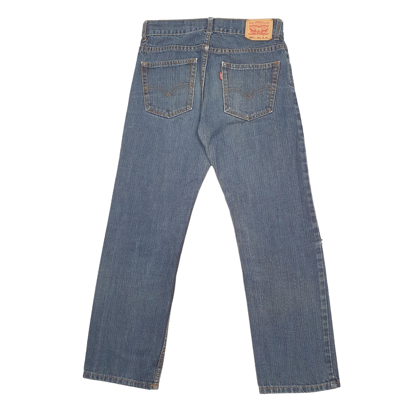 LEVIS 505 Jeans Regular Fit Blue Denim Trousers Mens W28 L28 image 4