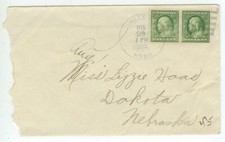 1910 Allen Nebraska Sc 331 booklet pane pair to Dakota