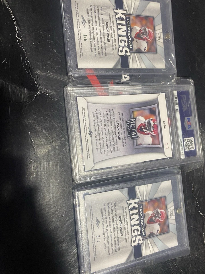 Javon Wims 3 Card Leaf Auto Lot /2 /5 /7 - Image 2 of 2