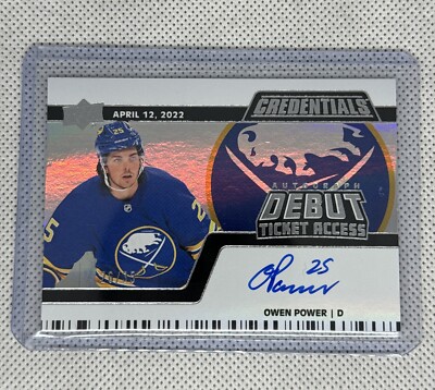 2022-23 Upper Deck Credentials Debut Ticket Access Owen Power 26/35 Auto Rare