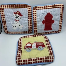 Geenny Baby Soft Cloth Square Nursery Wall Decor Fire Truck Hydrant Dalmatian