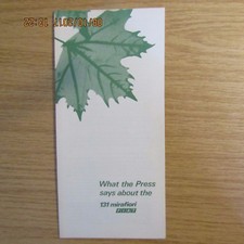 FIAT 131 Mirafiori "What the Press Says" UK Market Original Car Leaflet 1975