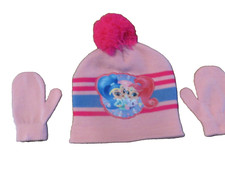 NEW NICKELODEON GIRL'S SHIMMER  SHINE BEANIE HAT  MITTENS SET FREE SHIPPING
