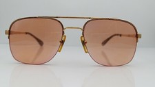 Vintage Mansieur Travis Gold 22kt Plated Pilot Half Rim Sunglasses FRAMES ONLY