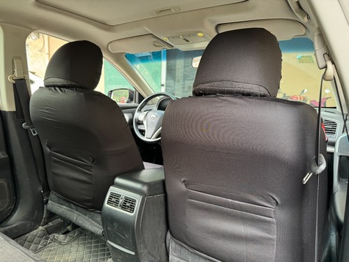 For Ford F250 F350 2011-on Crew Cab Car Seat Covers Full Set Black Canvas 9PCS - Picture 10 of 11