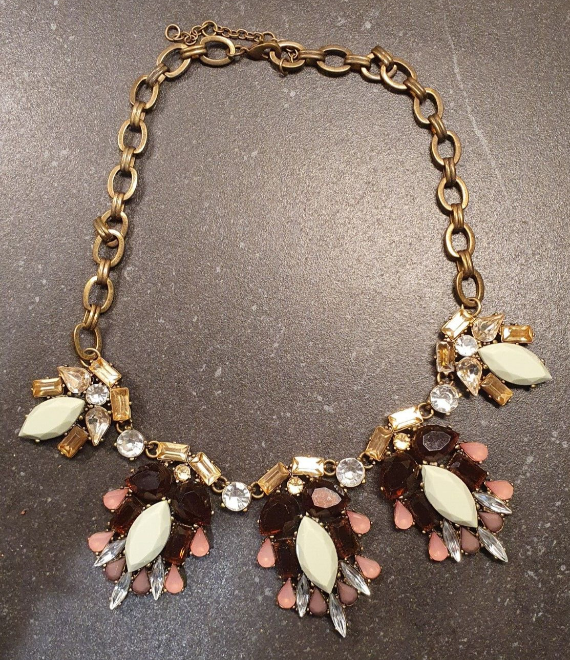 Statement Piece Necklace Bling Ruby Green Pink Sp… - image 2