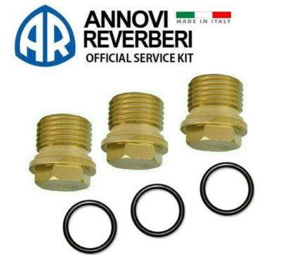 x3 Annovi Reverberi AR2840130 Brass Valve Caps For RMV and RMW Pumps  AR 2840130