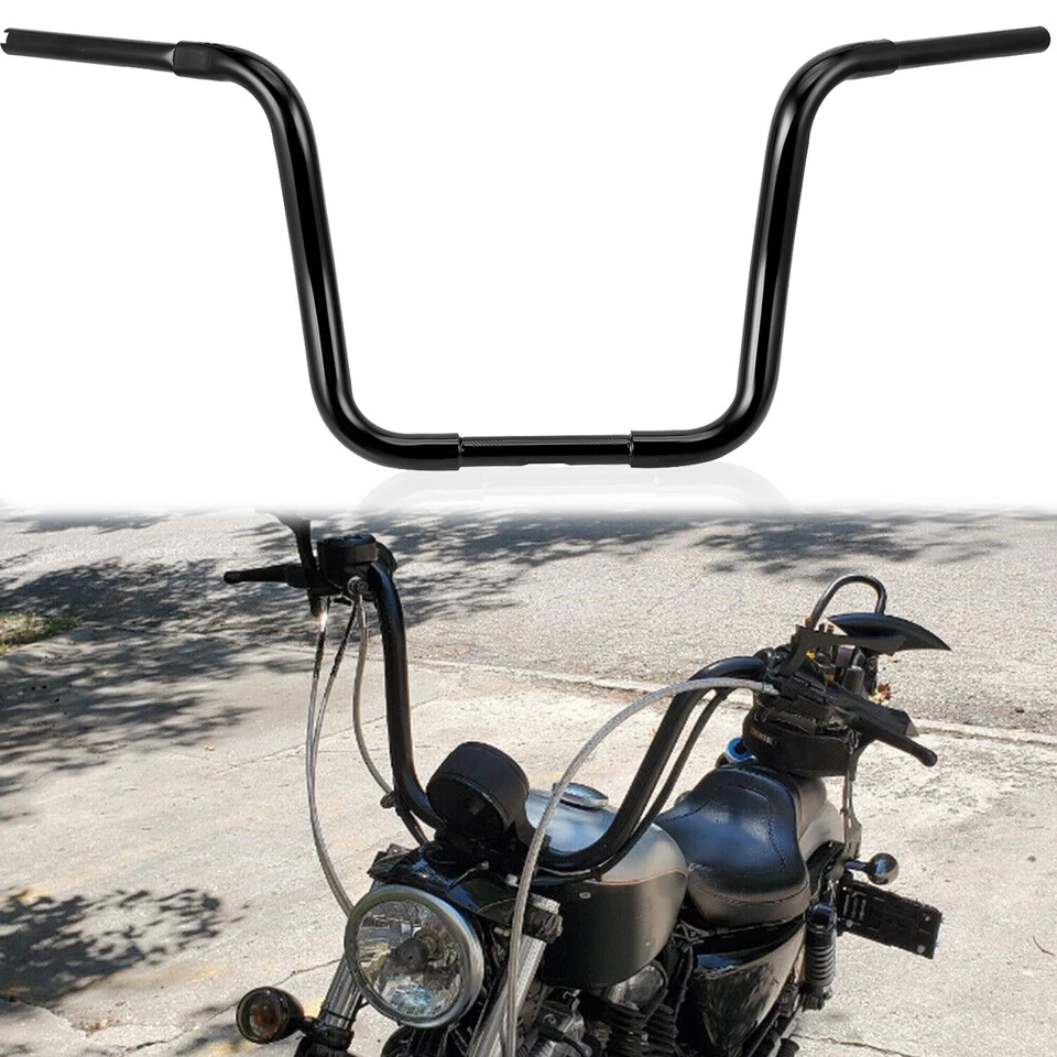 Manillar perchas negro 12/14/16" para Harley Electra Road Glide Road King Dyna Foto 3 de 4
