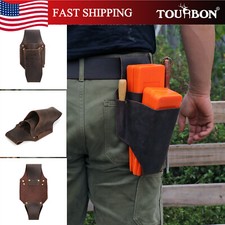 TOURBON Leather Felling Wedge Belt Pouch Logging Tools Carry Loggers Woodsmen US