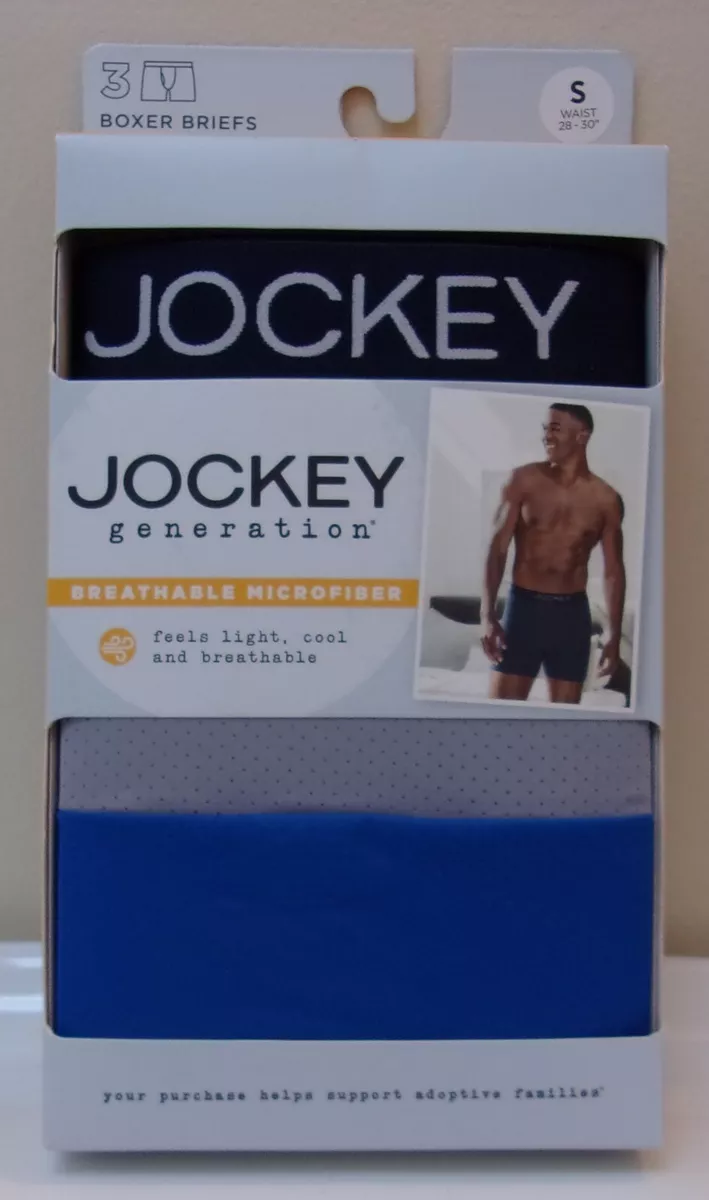 Jockey Generation Breathable Microfiber 3 Pack of Boxer Briefs Size S 28-30  NIP