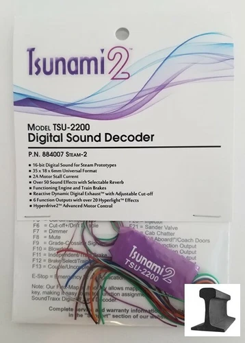 Soundtraxx ~ New 2026 ~ Tsunami 2 ~ TSU-2200 Steam - 2 ~ Sound Decoder ~ 884007