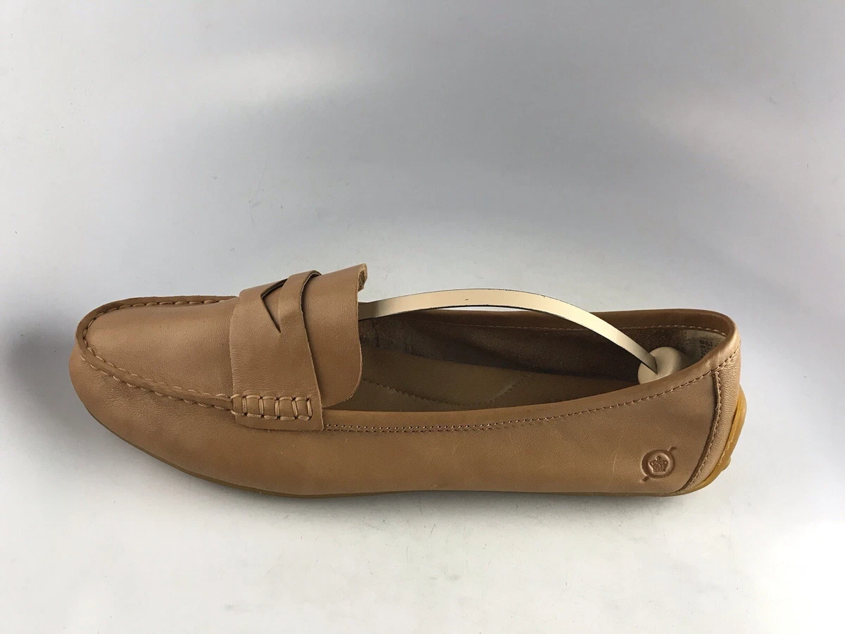 Born Womens Malena Cognac Leather Slip On Flat Sz 9 M eBay