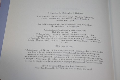 WELLINGTON'S NAVY Sea Power & Peninsular War 1807-14 HALL 2004 Hardcover 1ST MNT - Picture 4 of 10