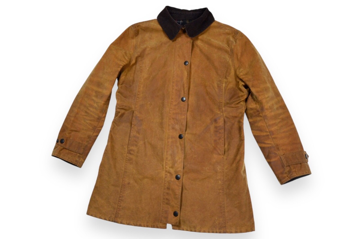 Women's Barbour Newmarket Jacket Wax Orange L65 England