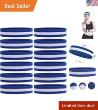 Durable 12PCS Athletic Headbands for Men Women Moisture-Wicking Performance