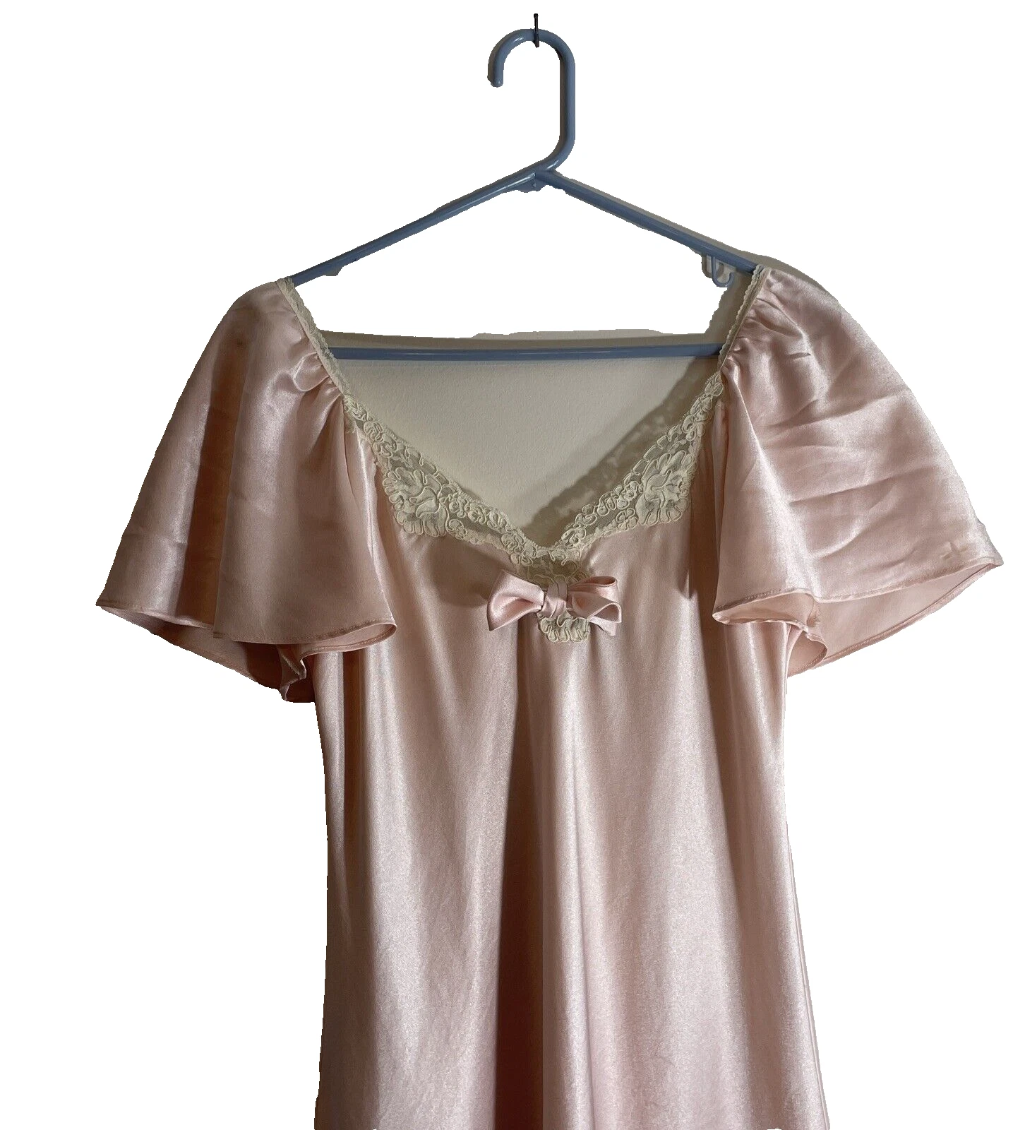 Vintage Valentino Intimo Peignior Set Donna M Accappatoio Abito Lungo Raso Pizzo USA Sposa