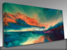 Sunsets of Never Series Landscape of Virtual Pain  Canvas Wall Art Ready To Hang