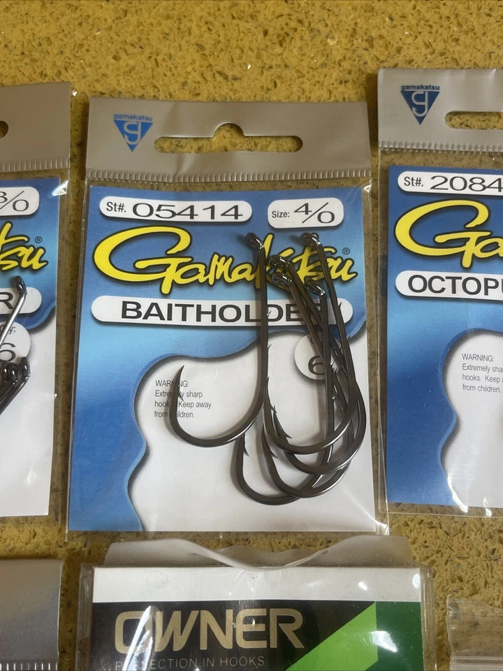 Various Sizes/3,4,5,8 - Fishing Hooks 6 Packs- Total 42 Hooks, New, See Photos - Image 3 of 4